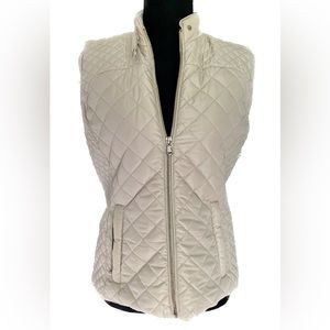 NWT Beige Neutral Quilted Sleeveless Puffer Vest